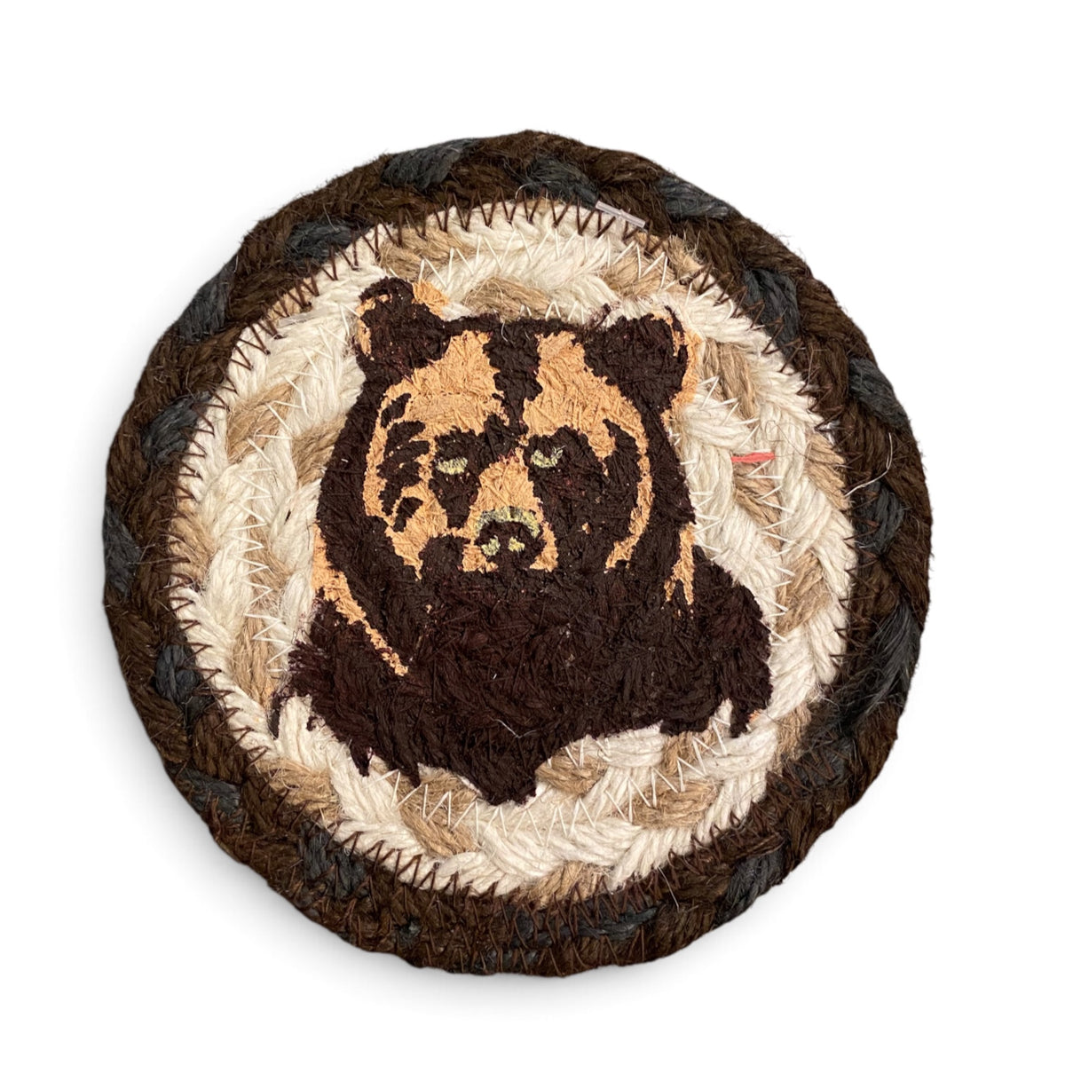 Hand Stenciled Wicker Mat 5 Inch