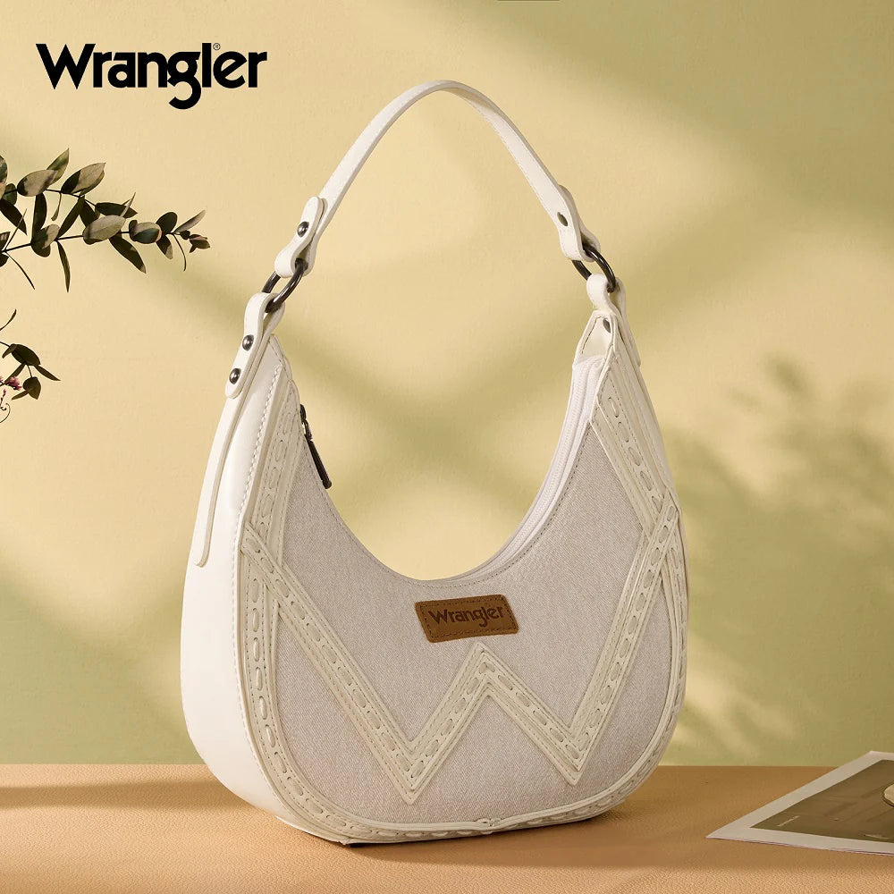 Wrangler Contrast Stitch Chevron Hobo Shoulder Bag