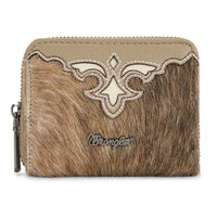 Wrangler Genuine Hair-On Cowhide Zip-Around Wallet