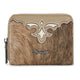 Wrangler Genuine Hair-On Cowhide Zip-Around Wallet