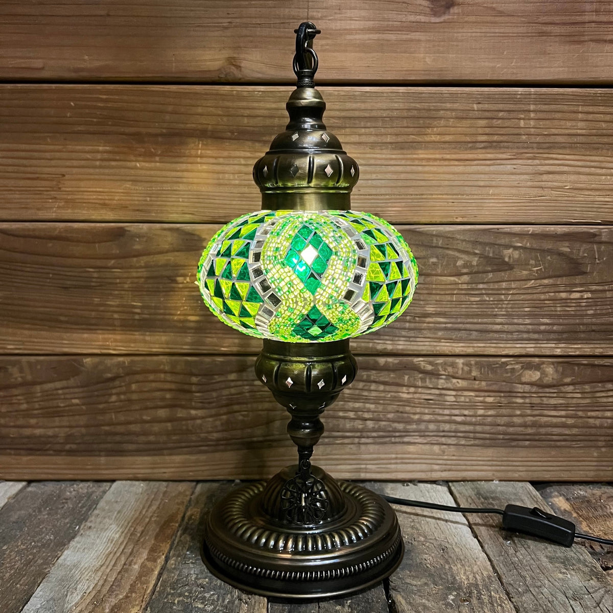 Handmade Half a Heart Turkish Lamps - Green