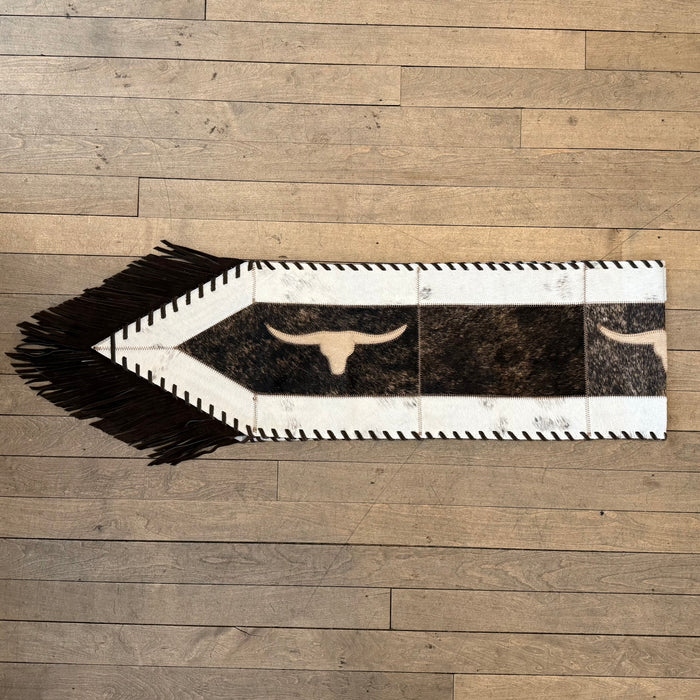 Medium Cowhide Table Runner - Longhorn