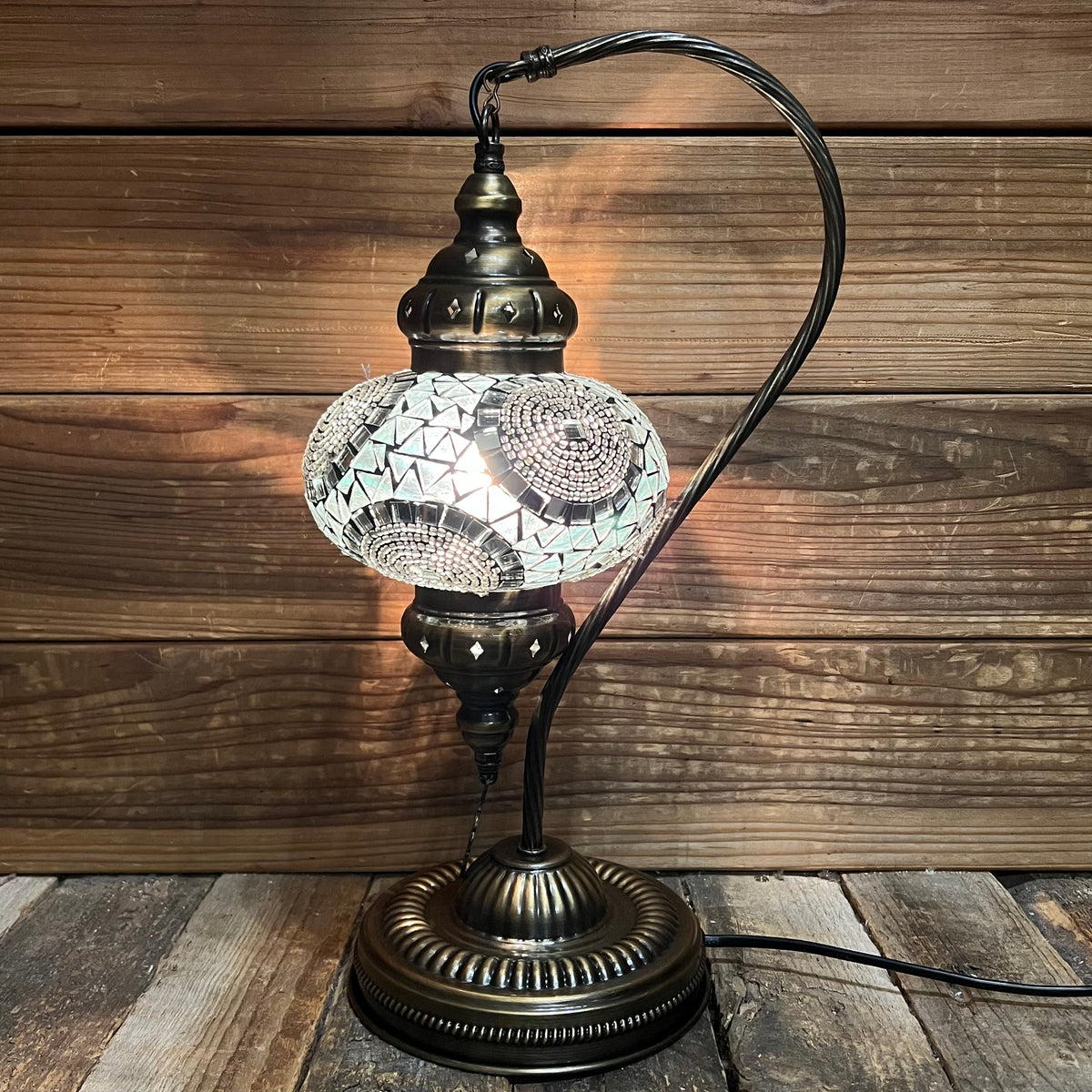 Handmade Half a Heart Turkish Lamps - White