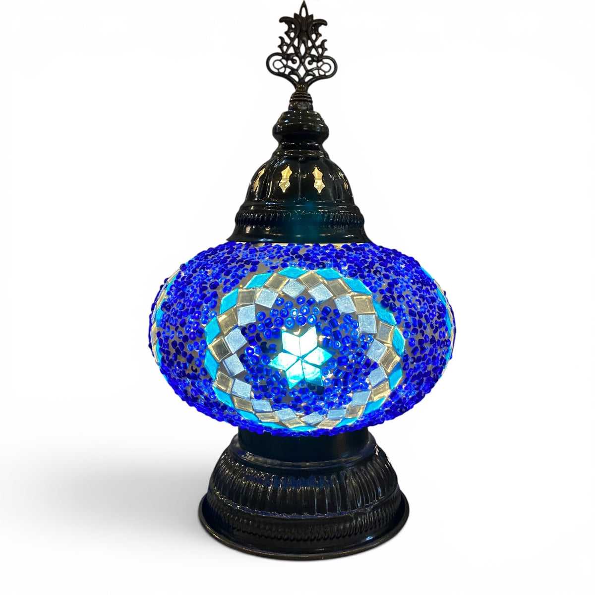 7” Turkish Table Lamp Blue