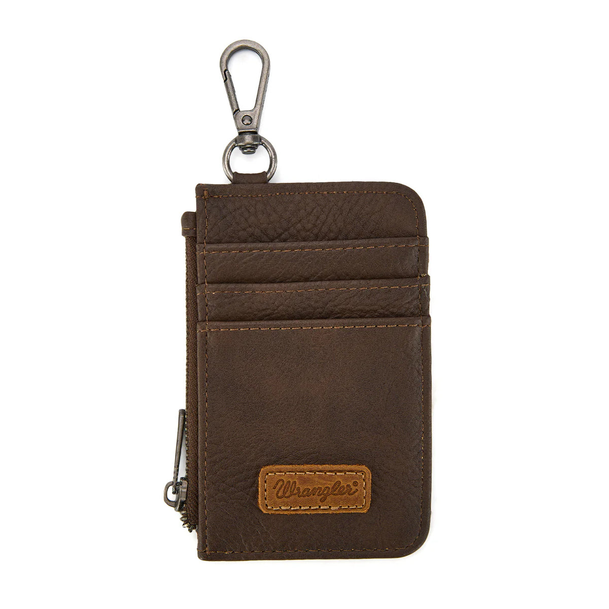 Wrangler logo "W" Embroidered Dual Pouch Wristlet