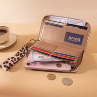 Leopard Print Zip Wallet Wristlet