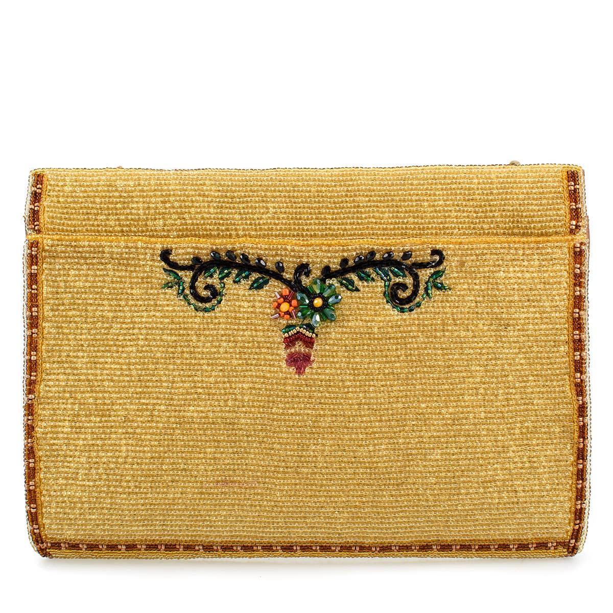 Desert Sunrise Beaded Cactus and Floral Crossbody Handbag