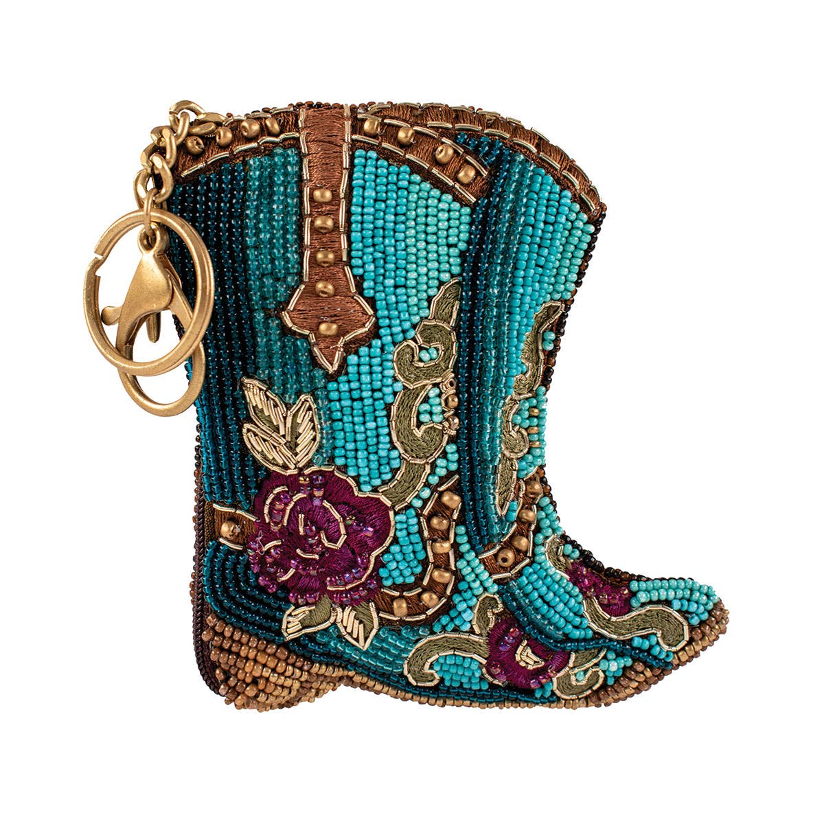 Kickin' Around Beaded Cowboy Boots Coin Purse/Key Fob