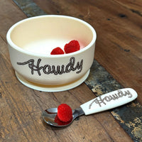Howdy Fresh & Messy Silicone Suction Bowl & Spoon Set