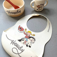 Howdy Cowgirl Fresh & Messy Silicone Bib & Spoon Set