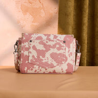 Wrangler Cow Print Fringe Crossbody Bag