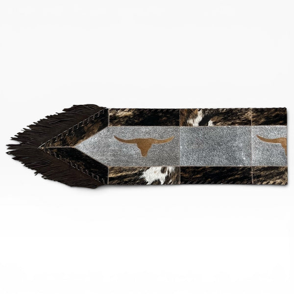 Medium Cowhide Table Runner - Longhorn