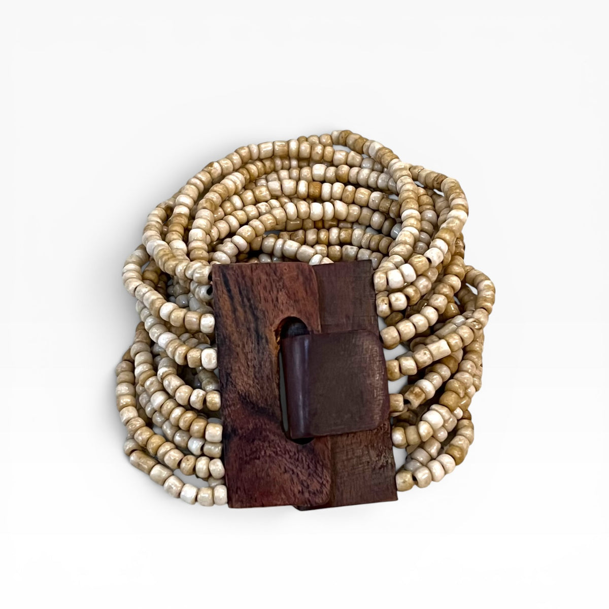 Pewter Wood Buckle Bracelet