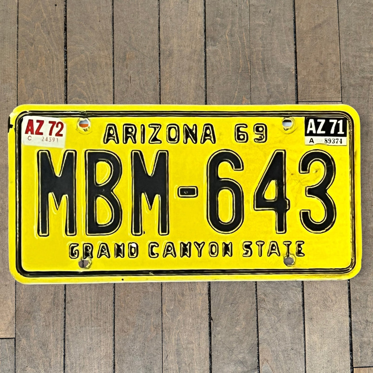 Arizona License Plate- Yellow