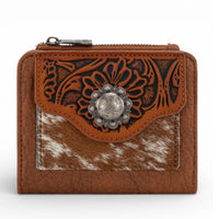 Hair-On Cowhide Tooled Wallet