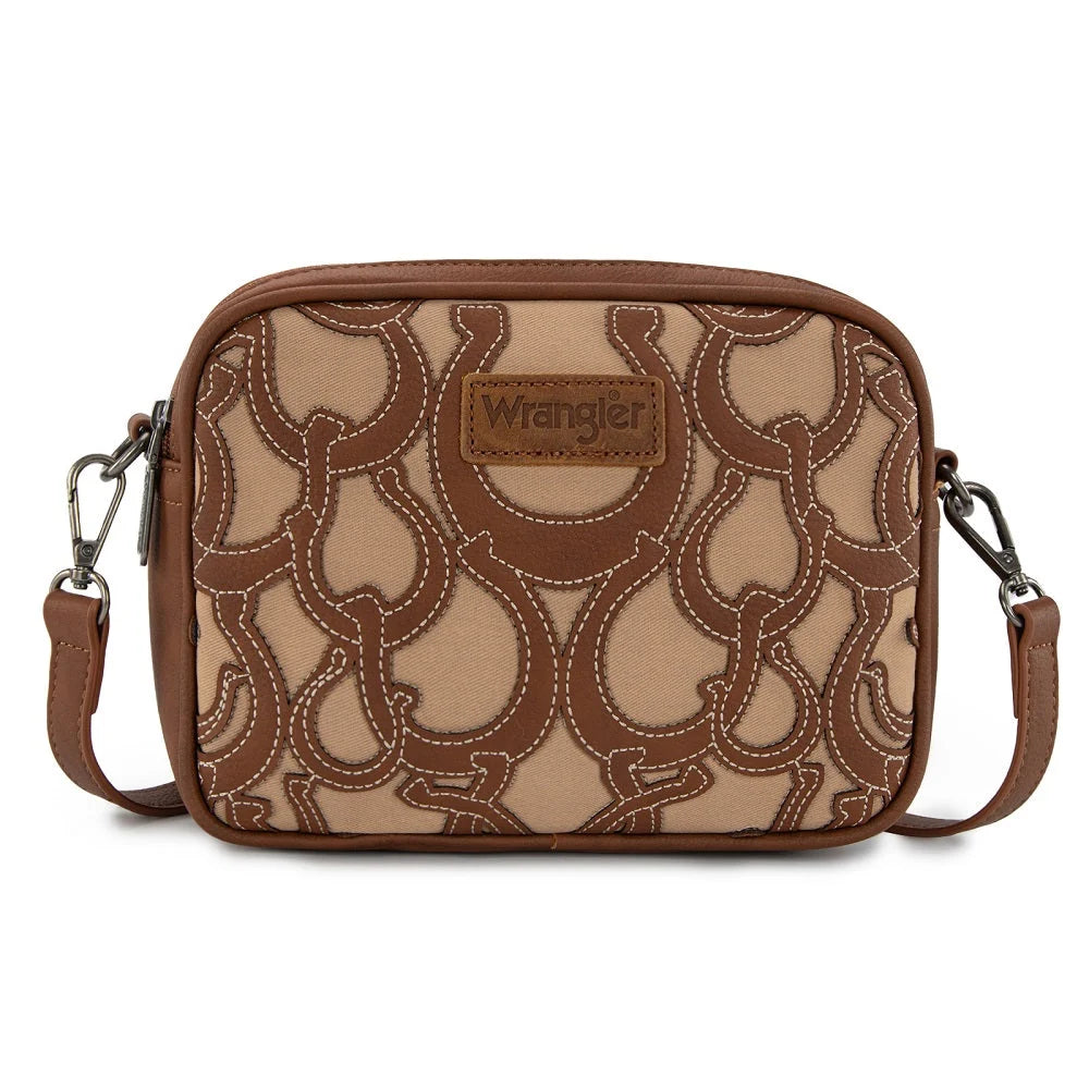 Wrangler Horseshoe Cutout Double Zip Crossbody Bag