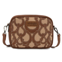 Wrangler Horseshoe Cutout Double Zip Crossbody Bag