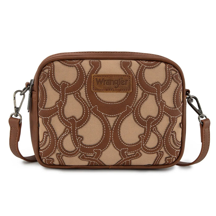 Wrangler Horseshoe Cutout Double Zip Crossbody Bag