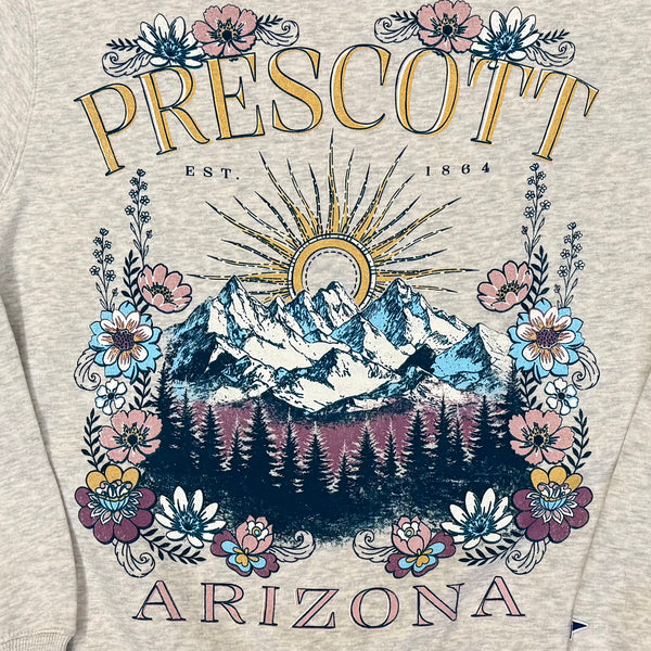 Women’s Prescott Arizona Mountain Scene Mock Neck Sweatshirt