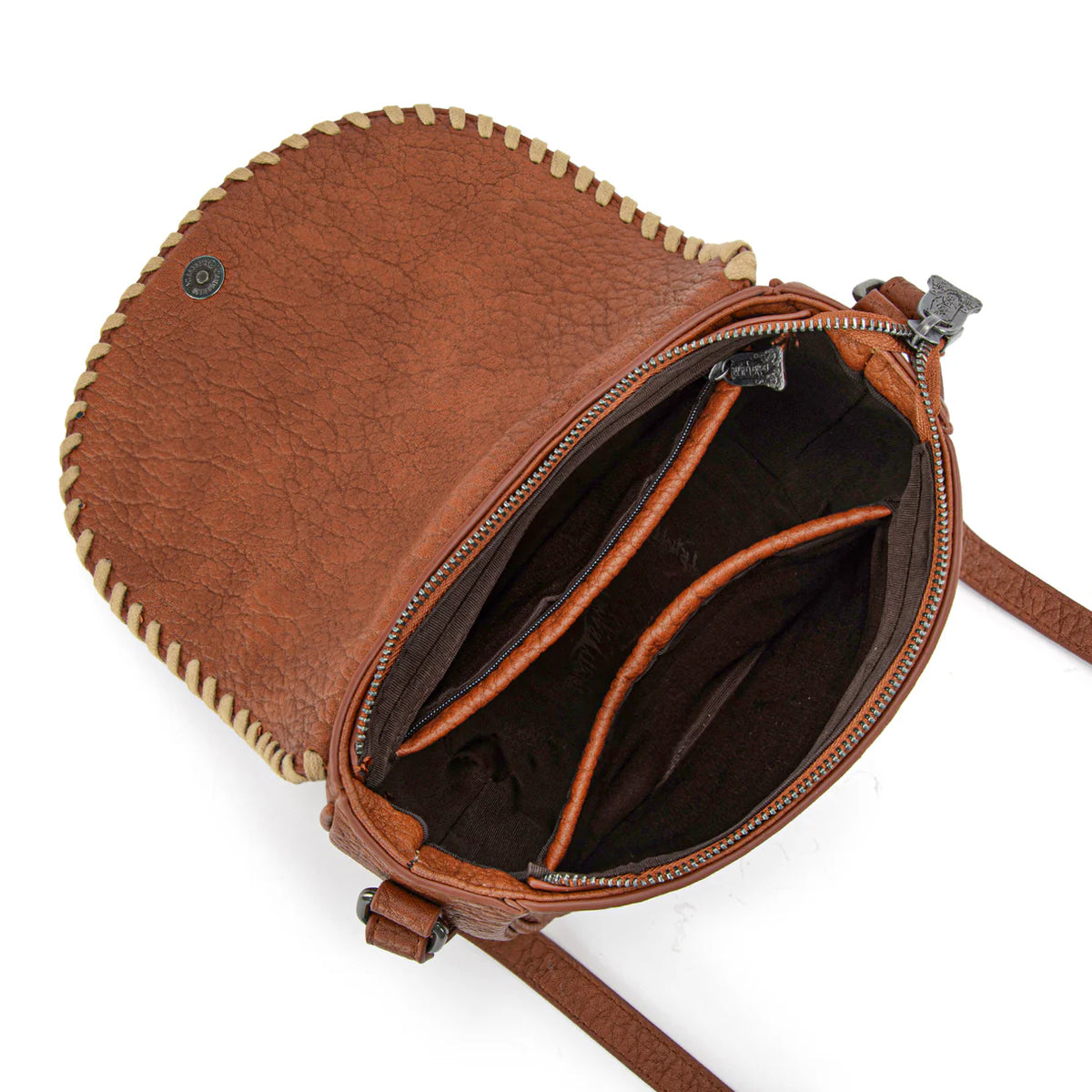 Trinity Ranch Western Cowhide Saddle Crossbody