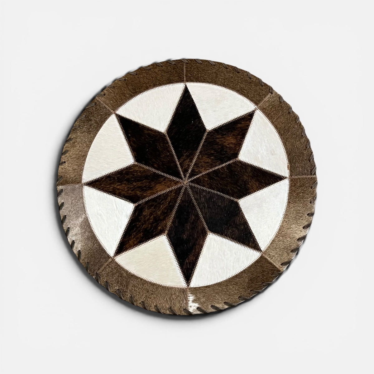 Cowhide 19" Placemats - 8 Point Star