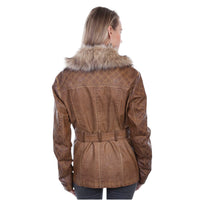 Scully Ladies Brown Faux Fur Trim Jacket