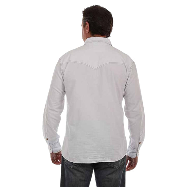 Scully Men’s Western Contrast Stitching White