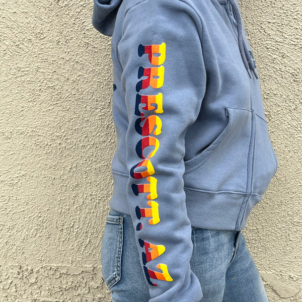 Rainbow Cropped Prescott Arizona Zip Up Hoodie