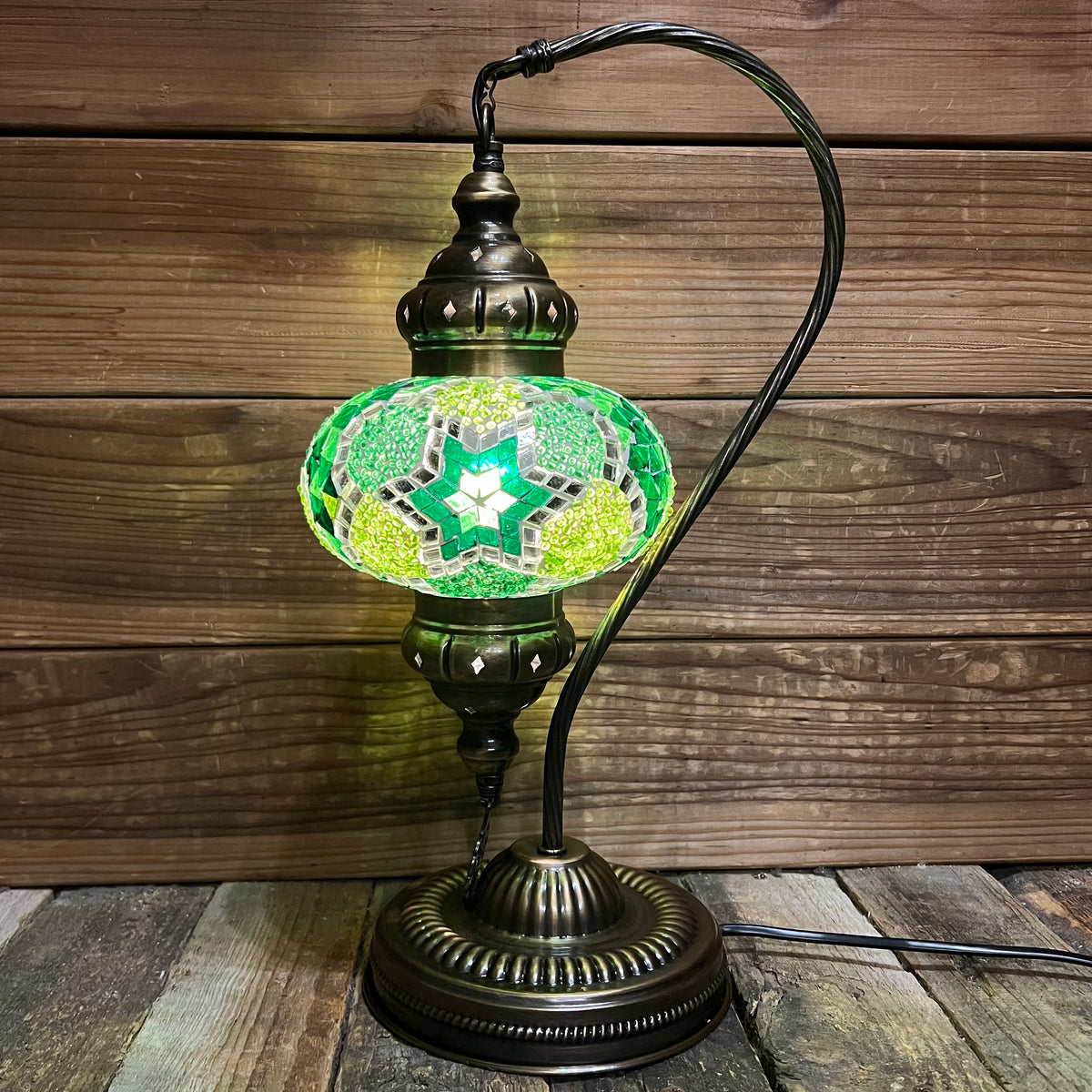 Handmade Half a Heart Turkish Lamps - Green