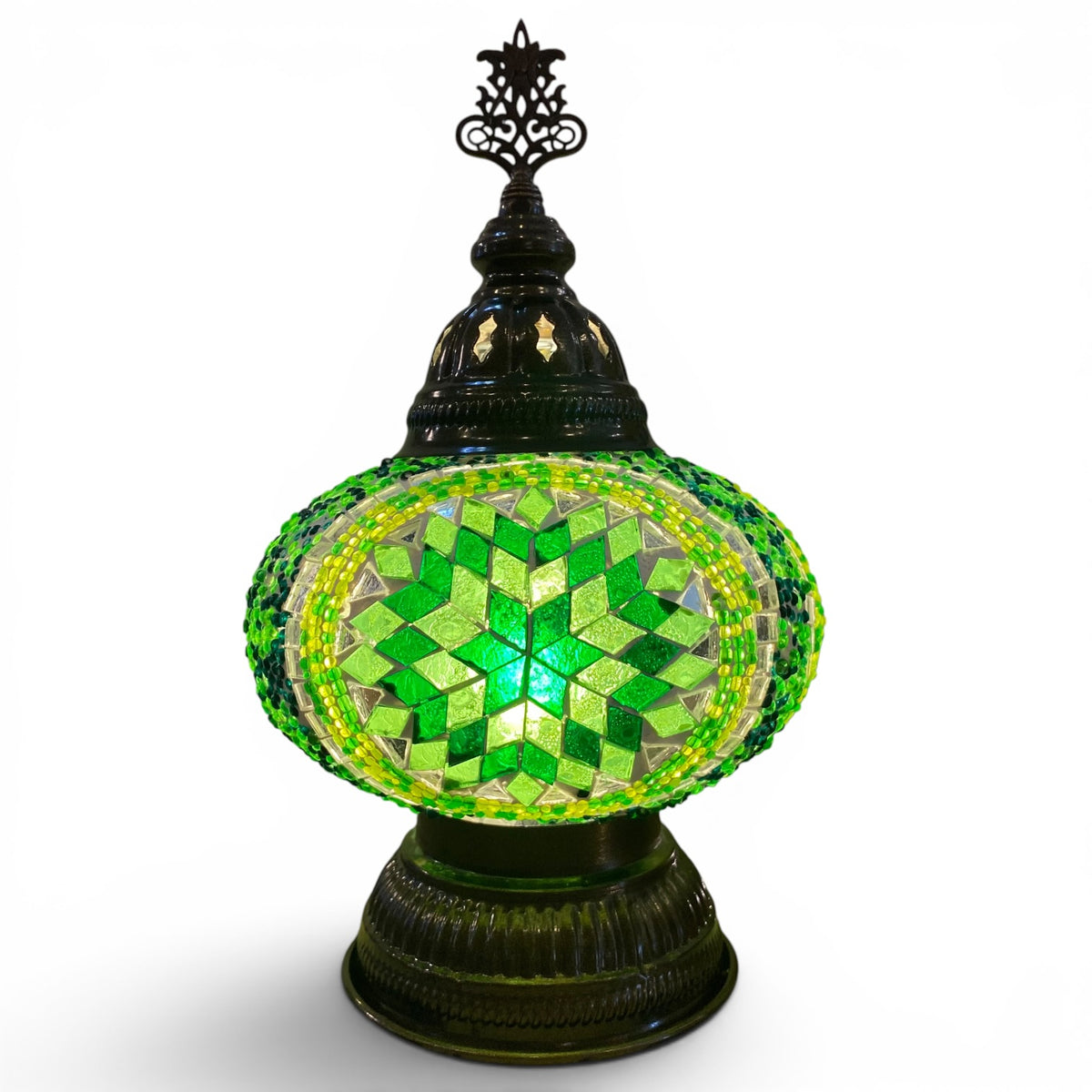 7” Turkish Table Lamp Green