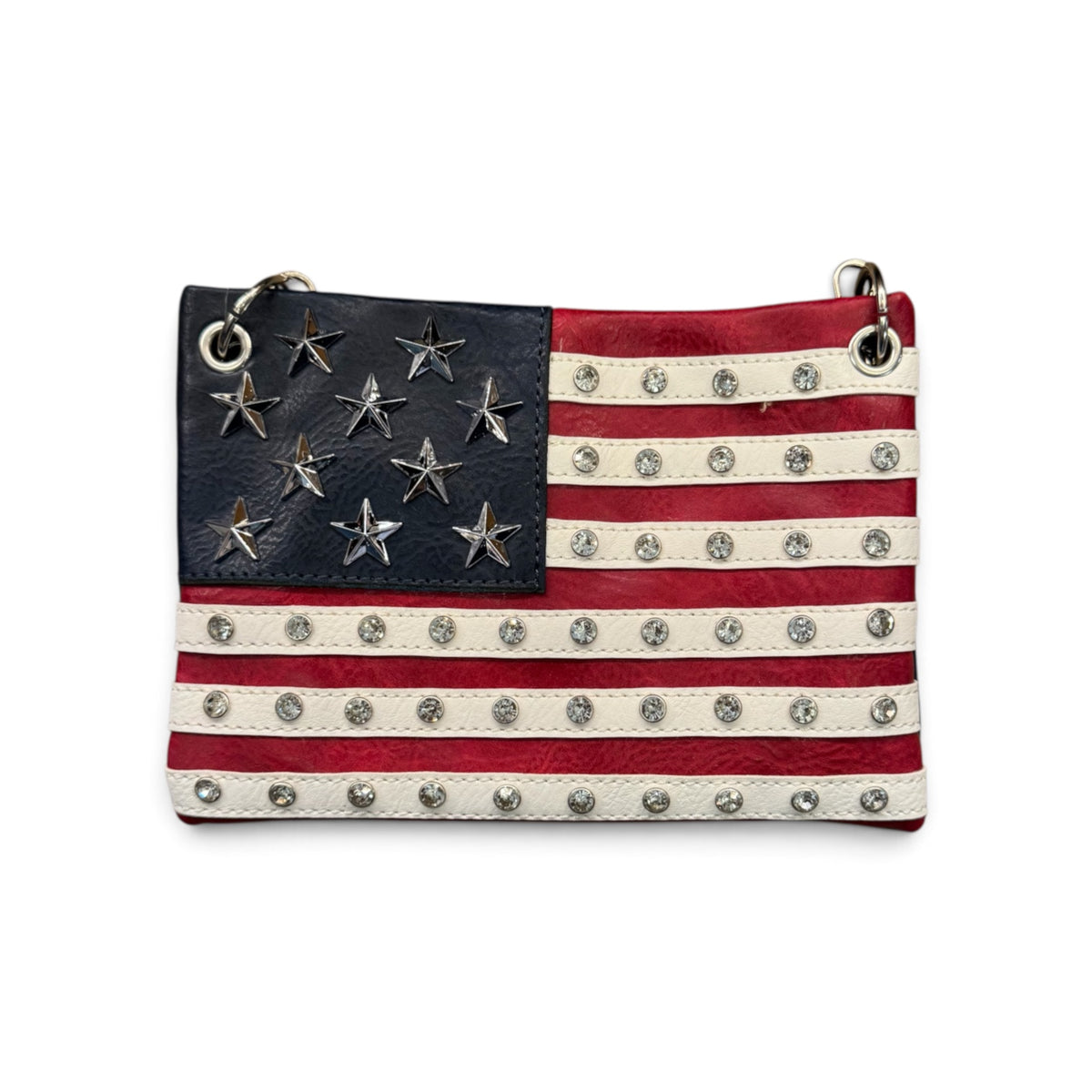 American Flag Gemstone Cross Body Bag