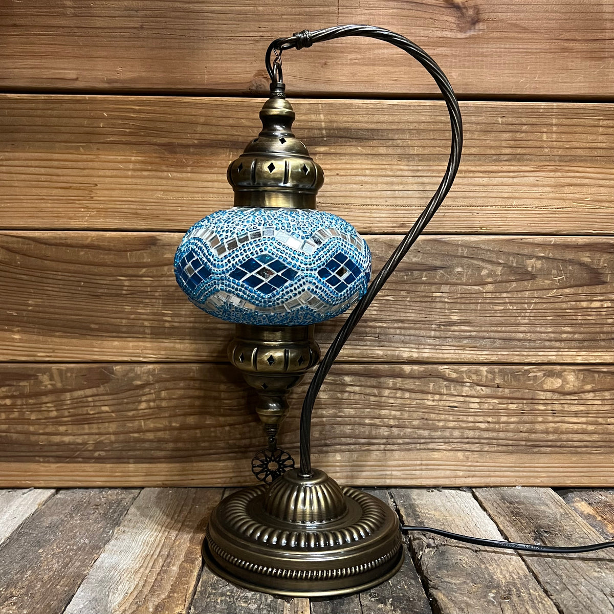 Handmade Half a Heart Turkish Lamps - Light Blue
