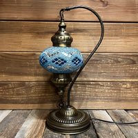 Handmade Half a Heart Turkish Lamps - Light Blue