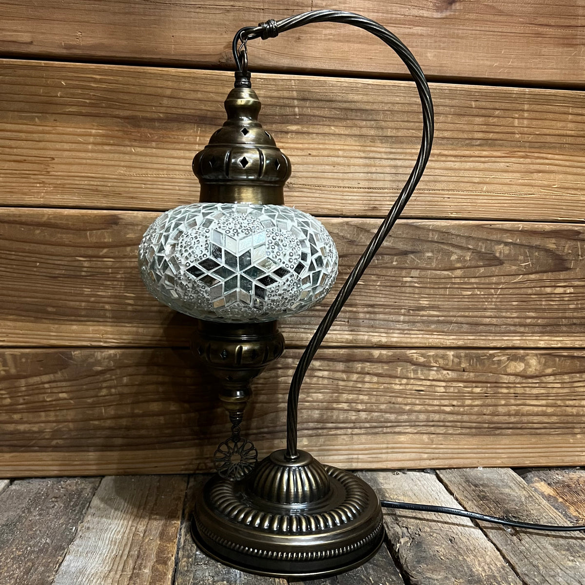 Handmade Half a Heart Turkish Lamps - White