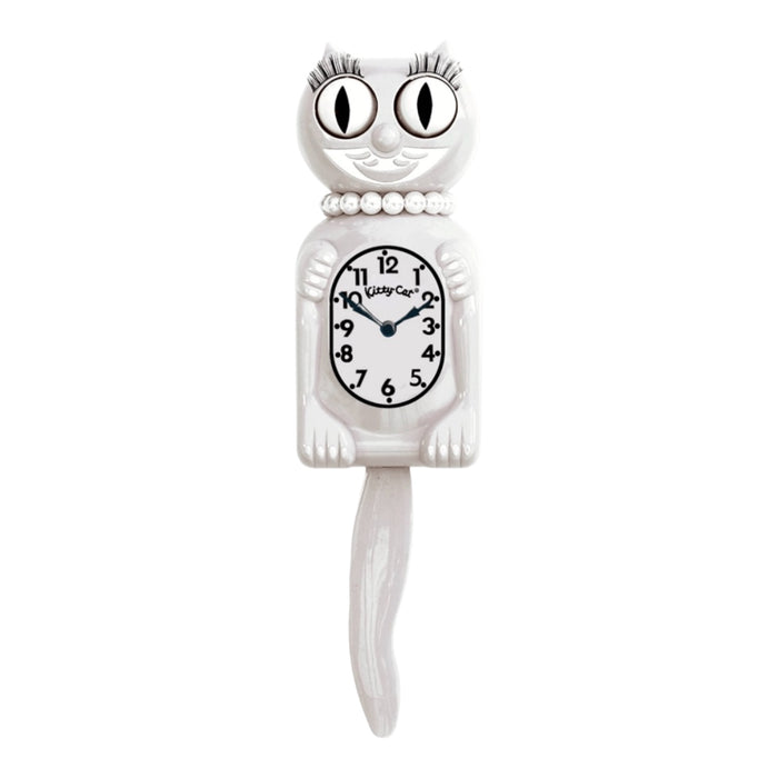 White Miss Kitty-Cat Klock (Smaller Size)