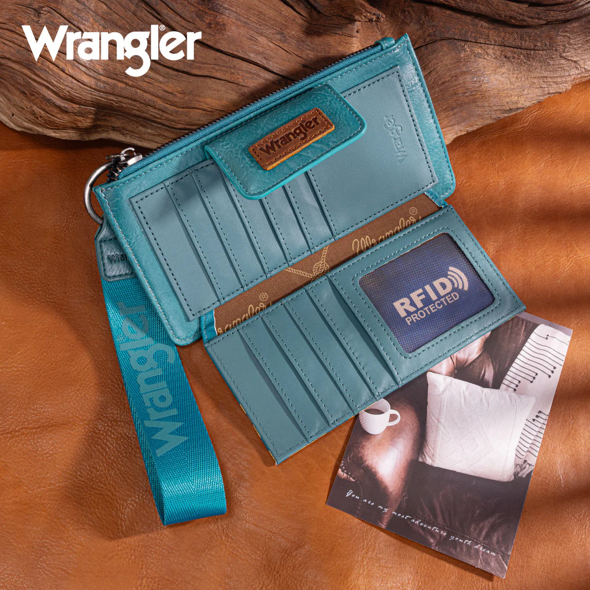 Wrangler Sunflower Print Card Wallet/Wristlet