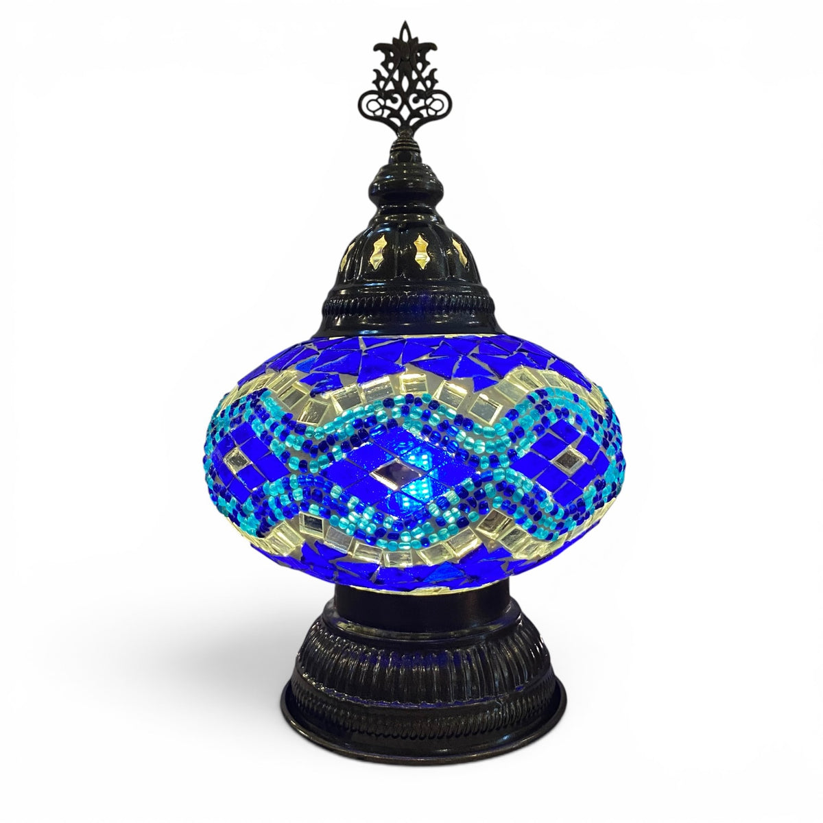 7” Turkish Table Lamp Blue