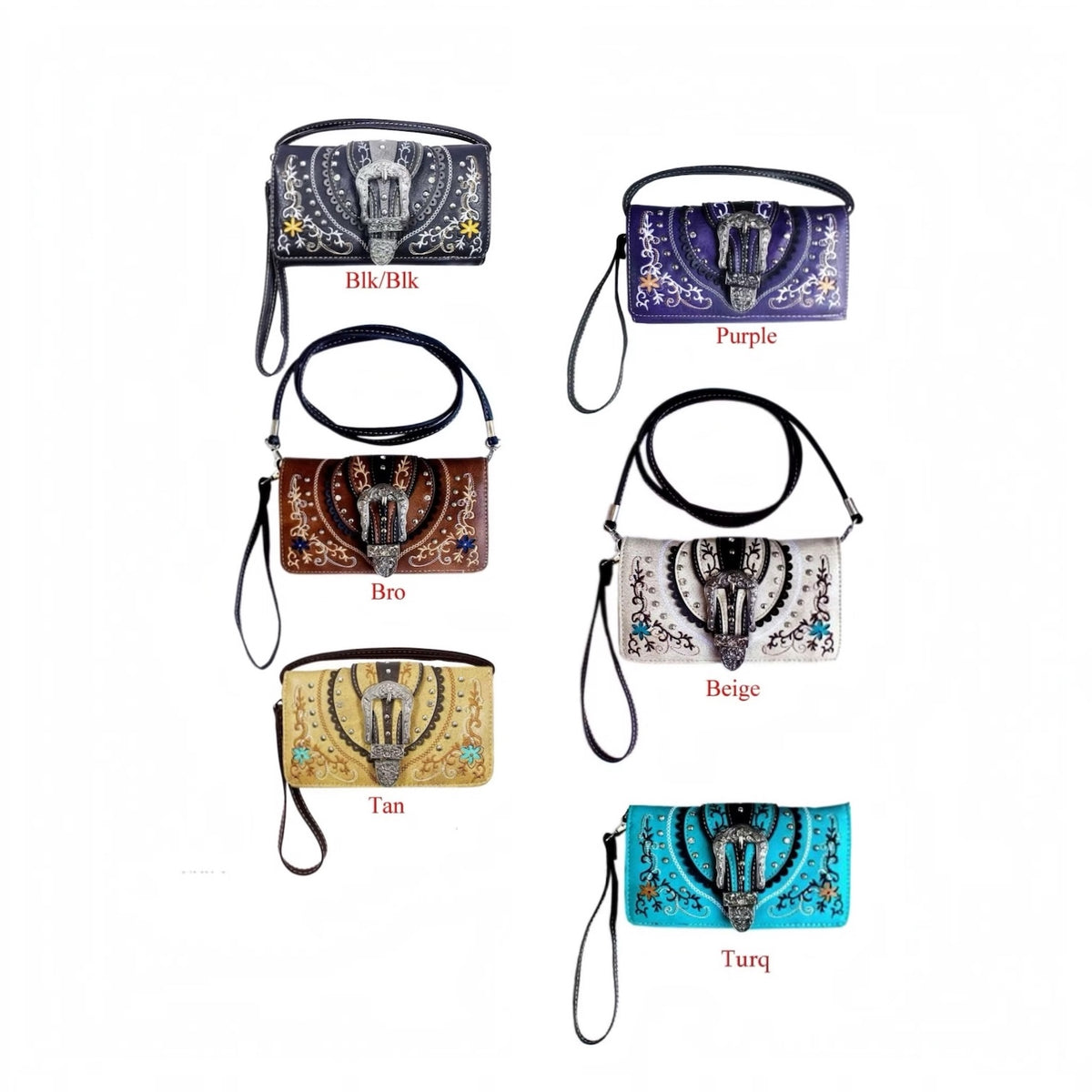 Buckle Flower Print Wallet