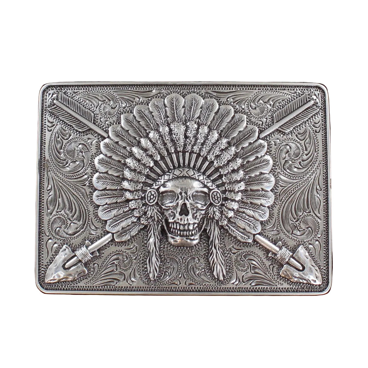 Ariat Men's Crossing Arrows Skull Chief Buckle