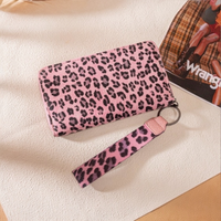 Leopard Print Zip Wallet Wristlet