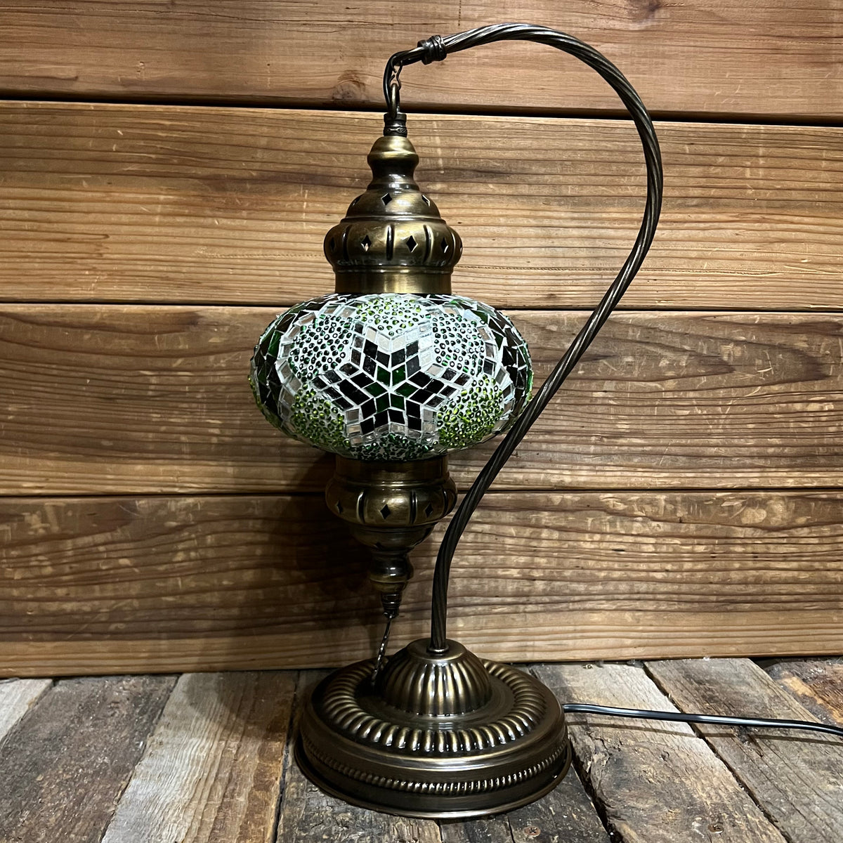Handmade Half a Heart Turkish Lamps - Green
