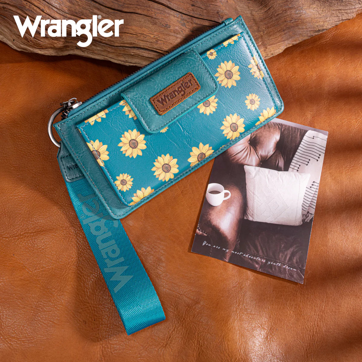 Wrangler Sunflower Print Card Wallet/Wristlet
