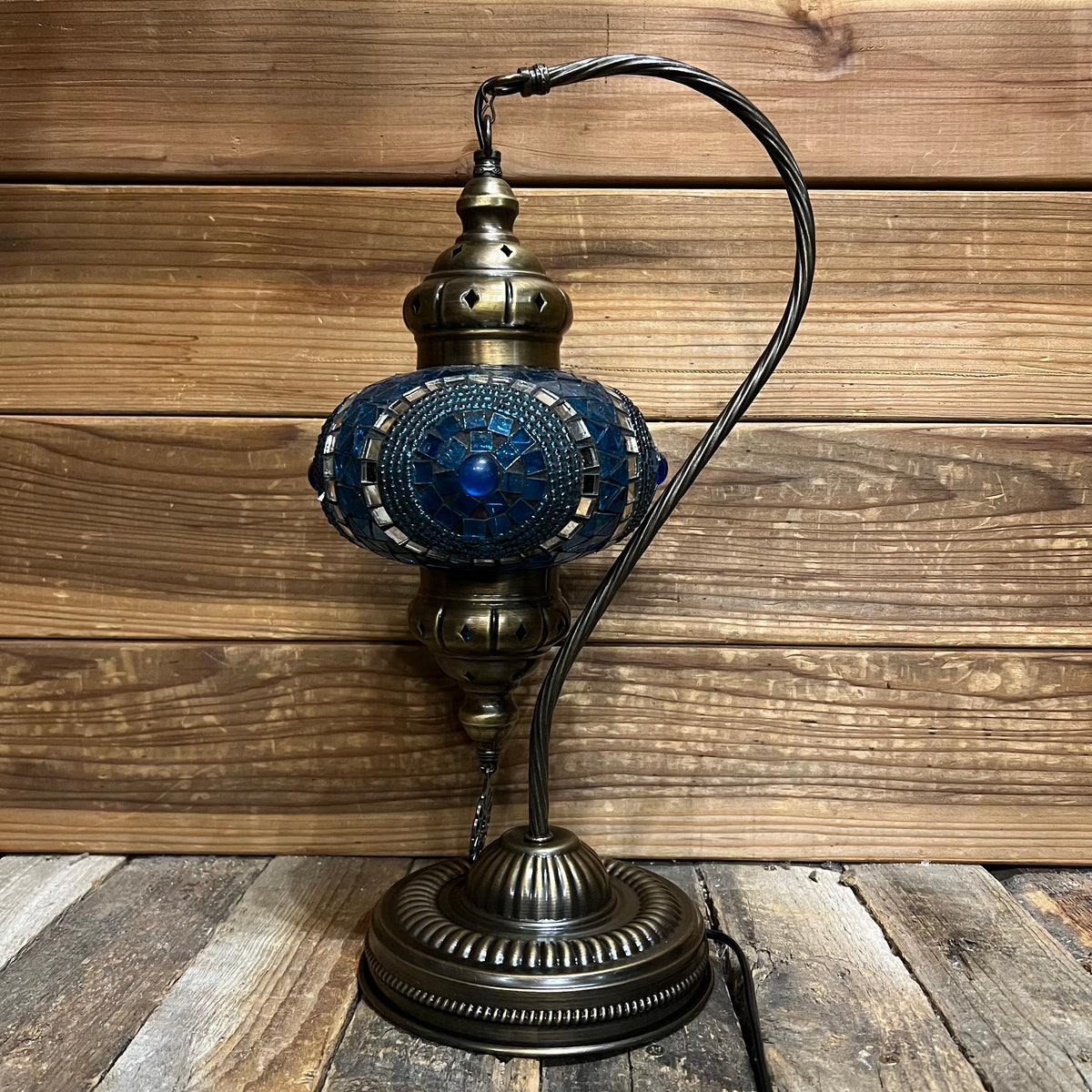 Handmade Half a Heart Turkish Lamps - Dark Blue