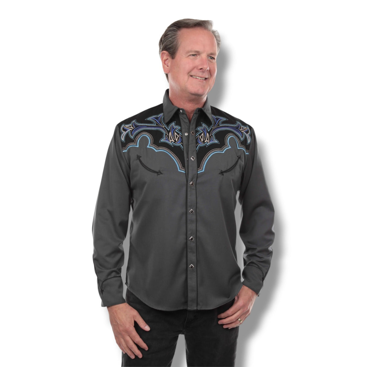 Scully Midnight Blue Diamond Snap Shirt