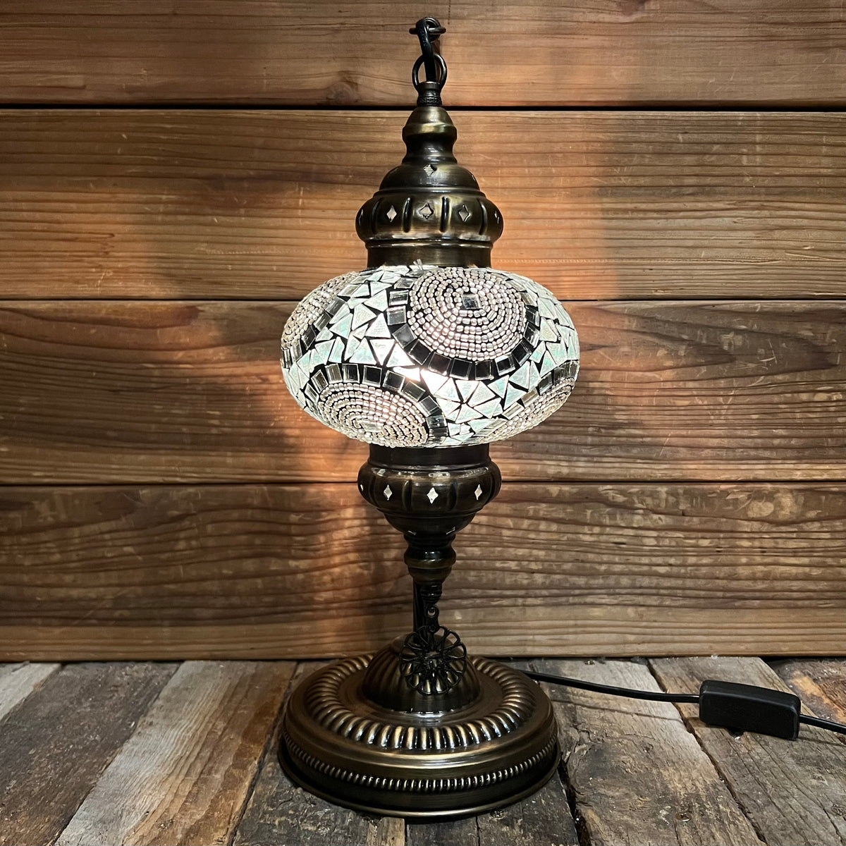 Handmade Half a Heart Turkish Lamps - White