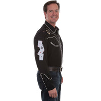Scully Men’s Embroidered Smoking Gun Pearl Snap Shirt
