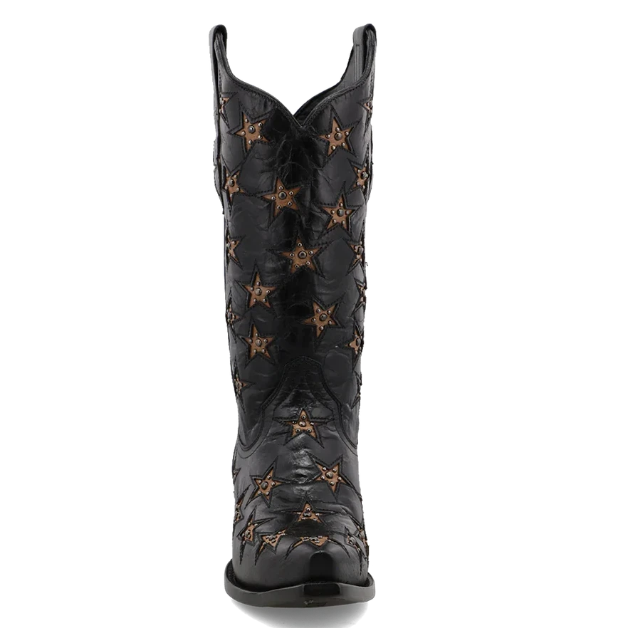 Black Star Women’s Marfa Star Inlay Studded Western Boots - Snip Toe