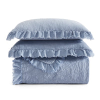 Sadie Stonewashed Paisley Ruffled Lightweight Quilt Set