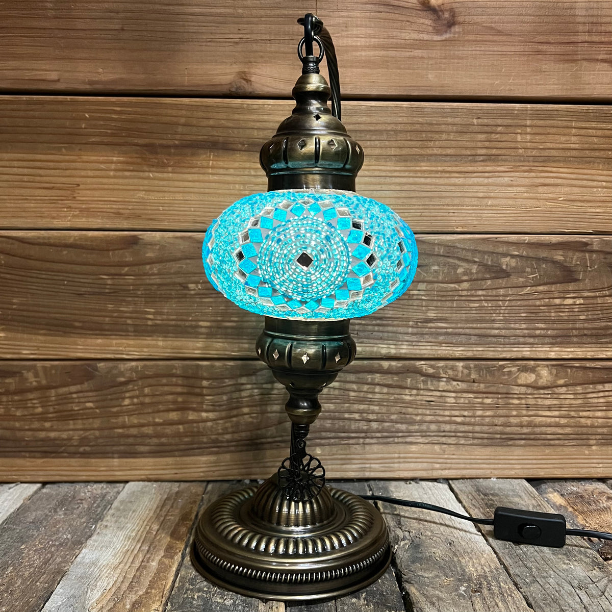 Handmade Half a Heart Turkish Lamps - Light Blue