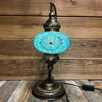 Handmade Half a Heart Turkish Lamps - Light Blue